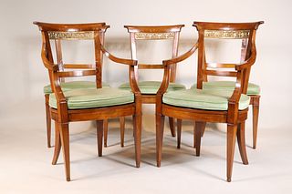 Set of Five Neoclassical Style Side Chairs