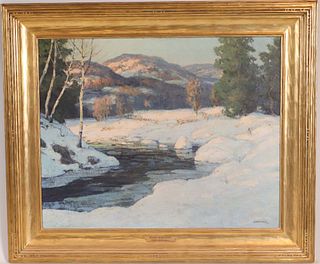 Oil on Canvas, Walter Koeniger, Winter Landscape
