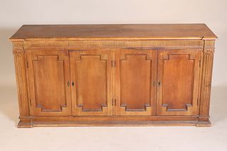 Neoclassical Style Walnut Sideboard Cabinet