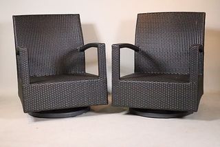 Pair of "Ratana" Glider Club Chairs