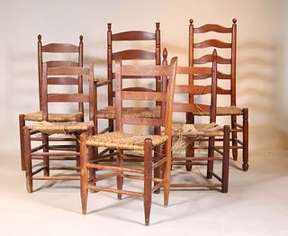 Group of Six Ladderback Chairs