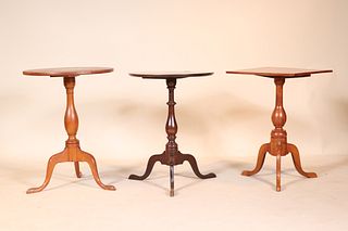 Two Federal Cherrywood Candlestands