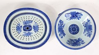 Chinese Blue and White Fitzhugh Spouted Bowl 