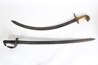 Two Early 19th C. Naval Cutlasses