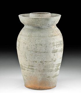 14th C. Khmer Grayware Cooking Jar w/ TL, ex-Museum