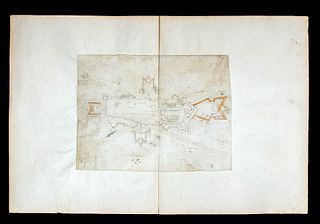 17th C. French Engraving - Fortress Diagram