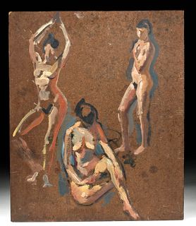 William Draper Painting - Female Nude, 1950s