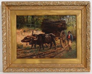 Oil on Board, Oxcart