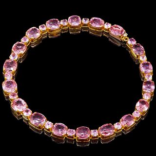 -NO RESERVE- SPINEL AND PINK SAPPHIRE LINE BRACELET
