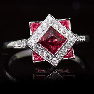 -NO RESERVE- RUBY AND DIAMOND DRESS RING