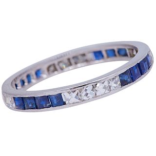 -NO RESERVE- SAPPHIRE AND DIAMOND ETERNITY RING