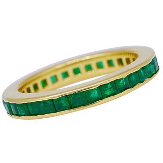 -NO RESERVE- EMERALD ETERNITY RING