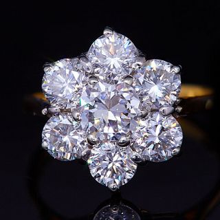 DIAMOND DAISY CLUSTER RING