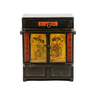 Chinese Two Door Painted Dresser Cabinet