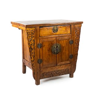 19th C. Chinese Ming Style Elm Altar Cabinet