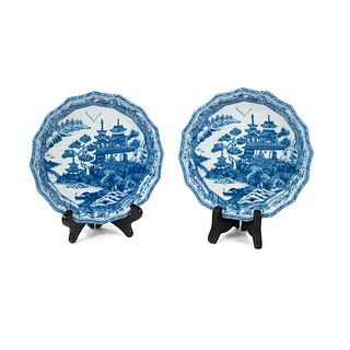 Pair of Mottahedeh "Blue Canton" Porcelain Plates
