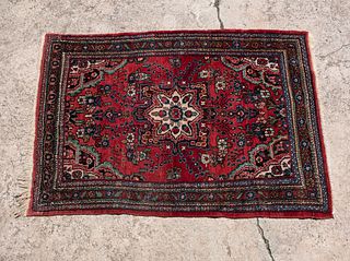 Persian Heriz Red and Blue Area Rug