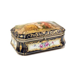 Porcelain RS Prussia Boucher La Marotte Vanity Box