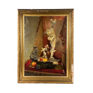 Louis Ernest Guille Still Life Signed Oil on Canvas