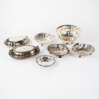 Grouping of Seven Silver Plated Dishes