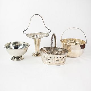 Grouping of Four Silver-Plated Pieces