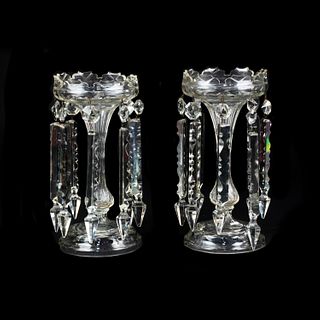 Pair of English Regency Style Crystal Lusters