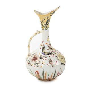 AA Vantine Moriage Porcelain Butterfly Pitcher Vase