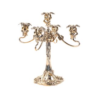 Rogers Bros. Art Nouveau Silver-Plated Candelabra