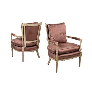 Pair of French Louis XVI Directoire Arm Chairs