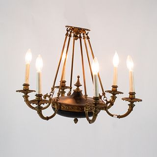 French Empire Six Light Chandelier