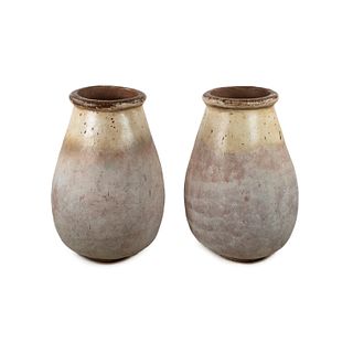 Two 19th C Italian Ceramic Olive Oil Jar Vessels