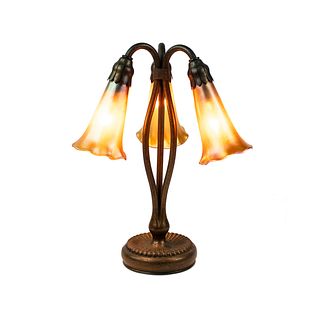 Tiffany L.C.T. Favrile Bronze Tulip Shade Table Lamp