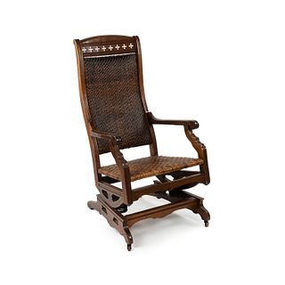 19th C. English Eastlake Victorian Cane Rocking Chair
