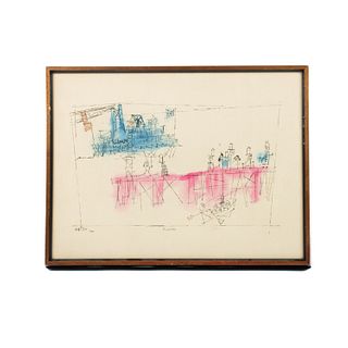 Lyonel Feininger "Excursion" Colored Lithograph