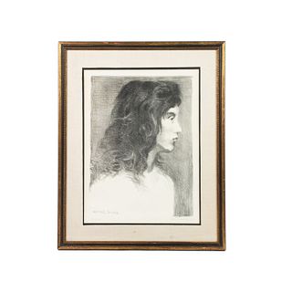 Raphael Soyer Signed Lithograph on Paper Portrait