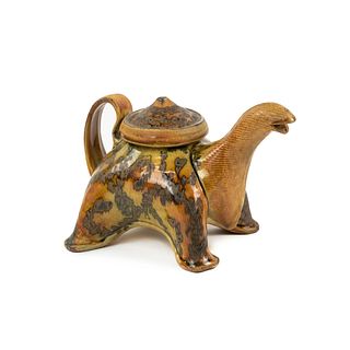 Michael Kline Stoneware Abstract Animal Form Teapot