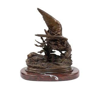 Jules Moigniez Signed Bronze Bird Sculpture