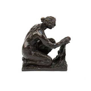 Pierre-Auguste Renoir Washwoman Recast Bronze Sculpture