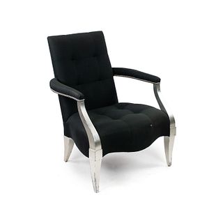 Donghia Silver Leaf and Black John Hutton Design Chair