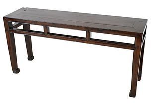 Chinese Hardwood Bench or Strand
rectangle top
18th or 19th century
height 20 inches, width 41 inches, depth 11 inches