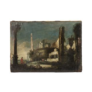 Pierre Patel Roman Ruins Antique Oil on Canvas