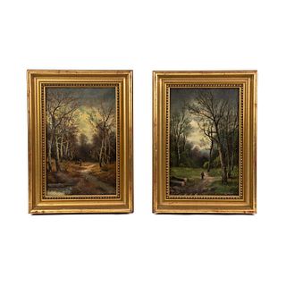 Pair of S. William Signed Oil on Canvas Paintings
