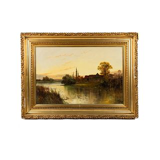 Joel Owen 'River Severn' Signed Oil on Canvas c. 1894