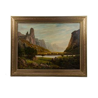 Albert Bierstadt Signed Oil on Canvas