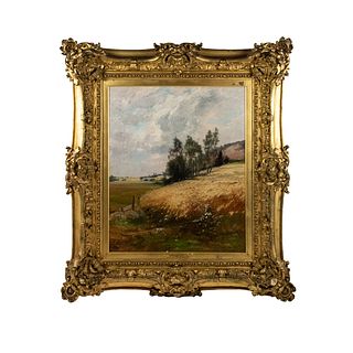 Edward Gay 'Corner of a Wheat Field' Oil on Canvas