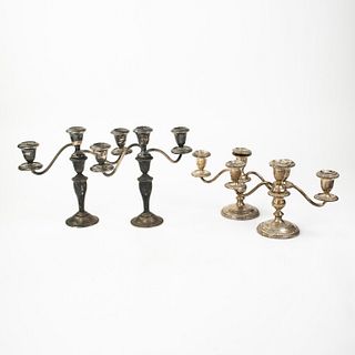 Grouping of Four Gorham Weighted Sterling Candelabras