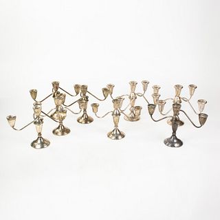 Group of 8 Duchin Creation Weighted Sterling Candelabras