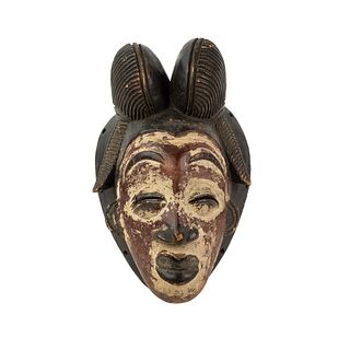 African Gabon Bi Lobed Punu Mukudj Mask