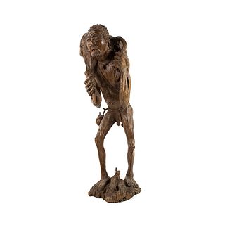 African Carved Ironwood Male Hunter Figural Sculpture