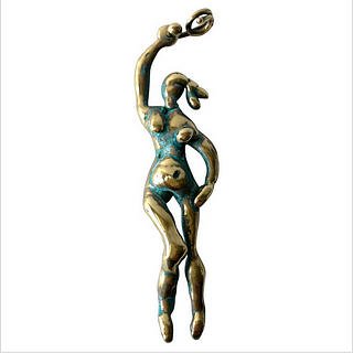 Michael Schwade Patinated Bronze Goddess Pendant